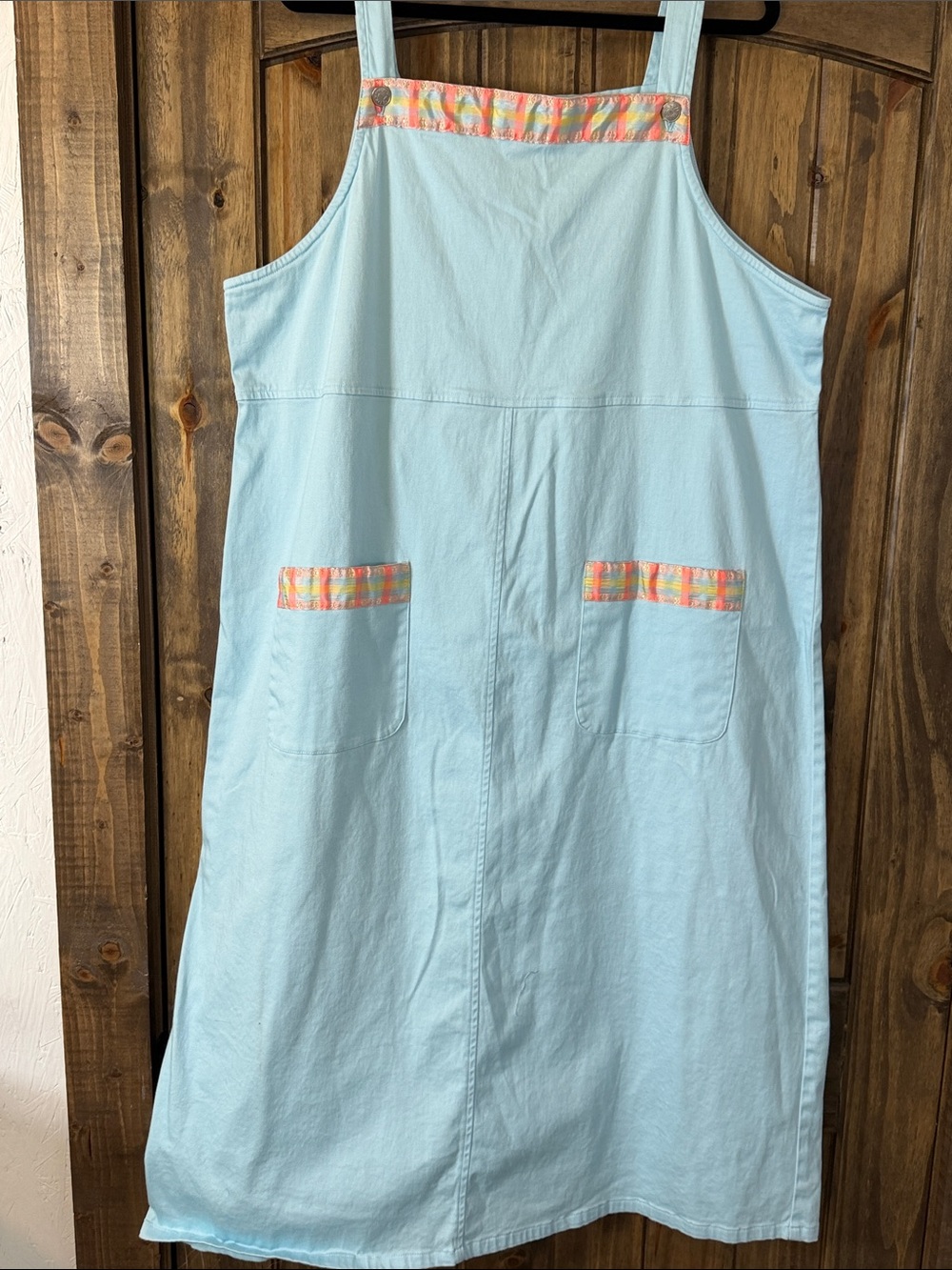 Denim&Co Light Blue Maxi Dress with Multicolor Trim